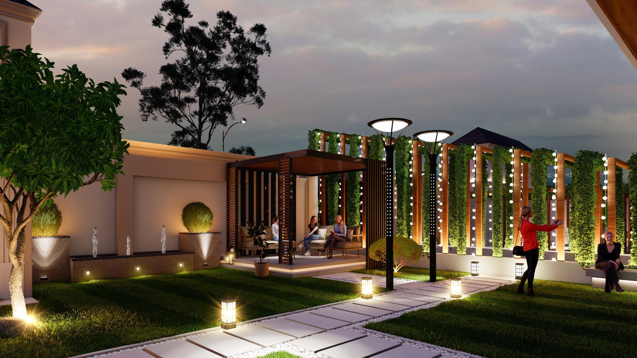 Aura Heights landscaped arrival